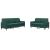 Set de canapele cu perne, 2 piese, verde închis, catifea GartenMobel Dekor
