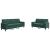 Set canapele cu perne/rulouri, 2 piese, verde închis, catifea GartenMobel Dekor