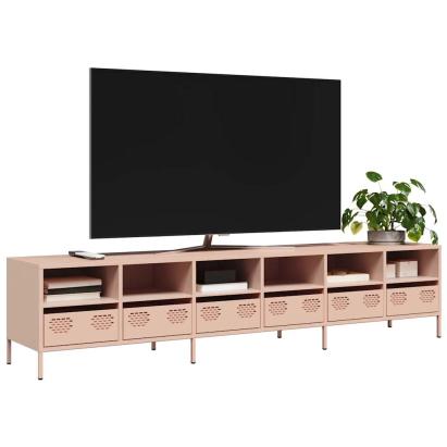 Dulap TV, roz, 202x39x43,5 cm, oțel laminat la rece GartenMobel Dekor