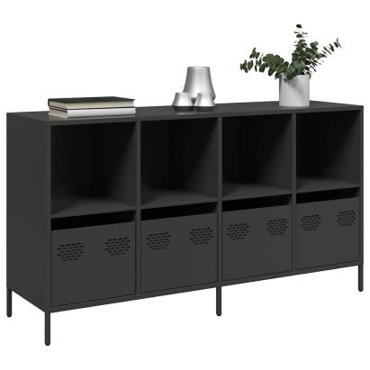 Dulap, negru, 135x39x73,5 cm, oțel laminat la rece GartenMobel Dekor