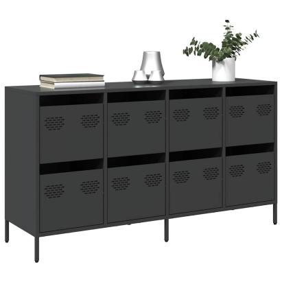 Dulap, negru, 135x39x73,5 cm, oțel laminat la rece GartenMobel Dekor
