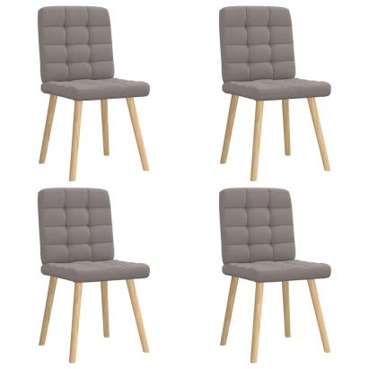 Scaune de sufragerie, 4 buc., gri taupe, material textil GartenMobel Dekor