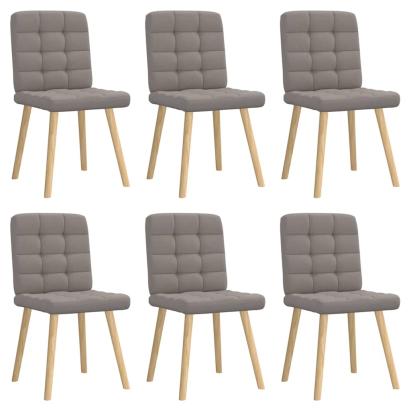 Scaune de sufragerie, 6 buc., gri taupe, material textil GartenMobel Dekor
