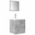 Set mobilier de baie, 3 piese, gri beton, lemn compozit GartenMobel Dekor