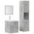 Set mobilier de baie, 4 piese, gri beton, lemn compozit GartenMobel Dekor