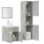 Set mobilier de baie, 4 piese, gri beton, lemn compozit GartenMobel Dekor