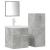 Set mobilier de baie, 4 piese, gri beton, lemn compozit GartenMobel Dekor