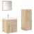 Set mobilier de baie, 4 piese, stejar sonoma, lemn prelucrat GartenMobel Dekor