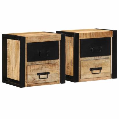 Noptiere 2 buc 40x35x40 cm lemn masiv de mango GartenMobel Dekor