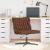 Scaun de birou pivotant, maro, material textil GartenMobel Dekor