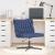 Scaun de birou pivotant, albastru, material textil GartenMobel Dekor