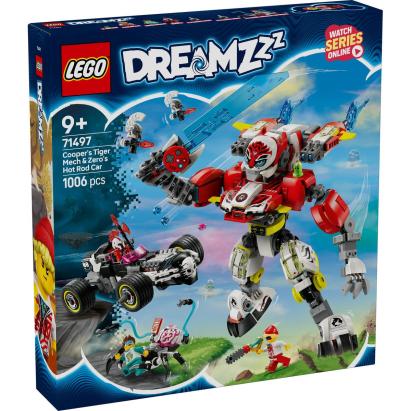 LEGO DREAMZZZ ROBOTUL TIGRU AL LUI COOPER SI MASINA HOT ROD A LUI ZERO 71497 SuperHeroes ToysZone