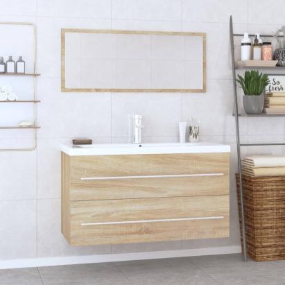Set mobilier de baie, 3 piese, stejar sonoma GartenMobel Dekor