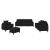 Set de canapele cu perne, 4 piese, negru, catifea GartenMobel Dekor