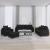 Set de canapele cu perne, 4 piese, negru, catifea GartenMobel Dekor