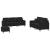 Set de canapele cu perne, 3 piese, negru, catifea GartenMobel Dekor