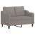 Set de canapea cu perne, 3 piese, gri taupe, material textil GartenMobel Dekor