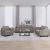 Set de canapea cu perne, 3 piese, gri taupe, material textil GartenMobel Dekor