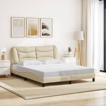 Cadru de pat fără saltea, crem, 160x200 cm, textil GartenMobel Dekor