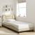 Cadru de pat cu lumini LED, crem, 80x200 cm, textil GartenMobel Dekor