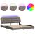 Cadru de pat cu lumini LED, gri taupe, 180x200 cm, textil GartenMobel Dekor
