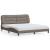 Cadru de pat cu lumini LED, gri taupe, 180x200 cm, textil GartenMobel Dekor