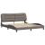Cadru de pat cu lumini LED, gri taupe, 180x200 cm, textil GartenMobel Dekor