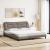 Cadru de pat cu lumini LED, gri taupe, 180x200 cm, textil GartenMobel Dekor