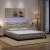 Cadru de pat cu lumină LED, crem, 180x200 cm, textil GartenMobel Dekor