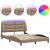 Cadru de pat lumini LED, cappuccino, 140x190 cm piele ecologică GartenMobel Dekor