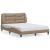 Cadru de pat lumini LED, cappuccino, 140x190 cm piele ecologică GartenMobel Dekor