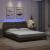 Cadru de pat cu lumini LED, maro, 160x200 cm, piele ecologică GartenMobel Dekor