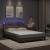 Cadru de pat lumini LED, cappuccino, 140x190 cm piele ecologică GartenMobel Dekor