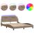 Cadru pat cu lumini LED, cappuccino, 160x200 cm piele ecologică GartenMobel Dekor