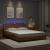 Cadru pat cu lumini LED, cappuccino, 160x200 cm piele ecologică GartenMobel Dekor