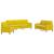 Set de canapele cu perne, 3 piese, galben, catifea GartenMobel Dekor