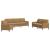 Set de canapele cu perne, 3 piese, maro, catifea GartenMobel Dekor
