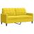 Set de canapele cu perne/rulouri, 3 piese, galben, catifea GartenMobel Dekor