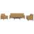 Set de canapele cu perne/rulouri, 3 piese, maro, catifea GartenMobel Dekor