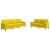 Set de canapele cu perne/rulouri, 2 piese, galben, catifea GartenMobel Dekor