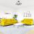 Set de canapele cu perne/rulouri, 2 piese, galben, catifea GartenMobel Dekor