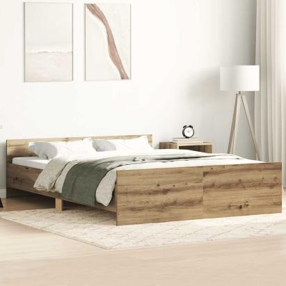 Cadru pat fără saltea Stejar Artisan 120x200cm Lemn prelucrat GartenMobel Dekor