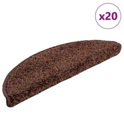 Covorașe scară 20 buc maro 56x17x3 cm GartenMobel Dekor