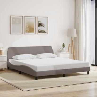 Cadru de pat fără saltea, gri taupe, 180x200 cm, textil GartenMobel Dekor