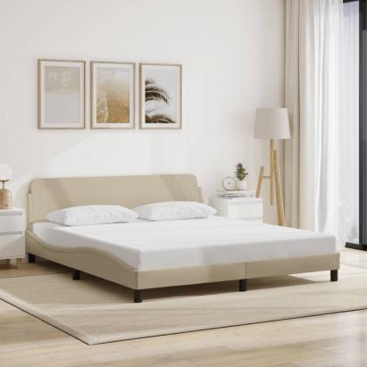Cadru de pat fără saltea, crem, 180x200 cm, textil GartenMobel Dekor