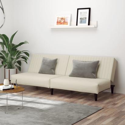 Canapea extensibilă cu 2 locuri, crem, catifea GartenMobel Dekor