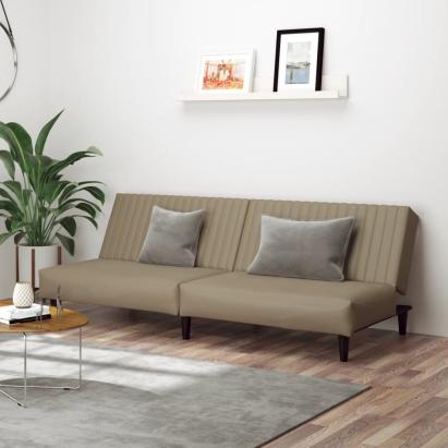 Canapea extensibilă cu 2 locuri, cappuccino, piele ecologică GartenMobel Dekor