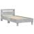 Cadru de pat cu tăblie și lumini LED, gri beton, 90x200 cm GartenMobel Dekor