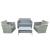 Set mobilier pentru gradina, 2 fotolii, masuta, canapea, ratan gri, perne incluse MultiMark GlobalProd