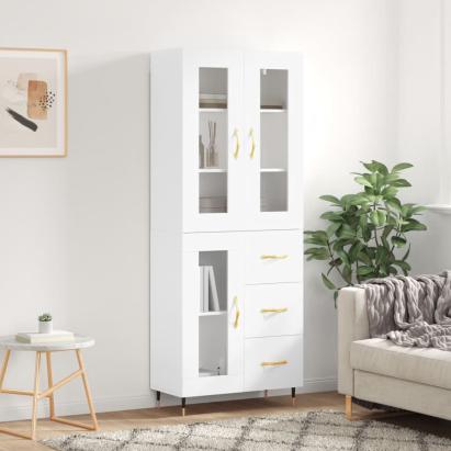 Dulap înalt, alb, 69,5x34x180 cm, lemn compozit GartenMobel Dekor